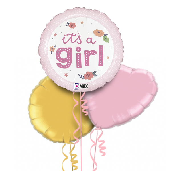 It's a Girl Flowers & Pink Balloon Bouquet
