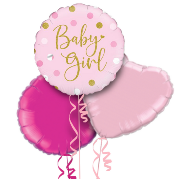 Sparkling Pink Baby Girl Balloon Bouquet