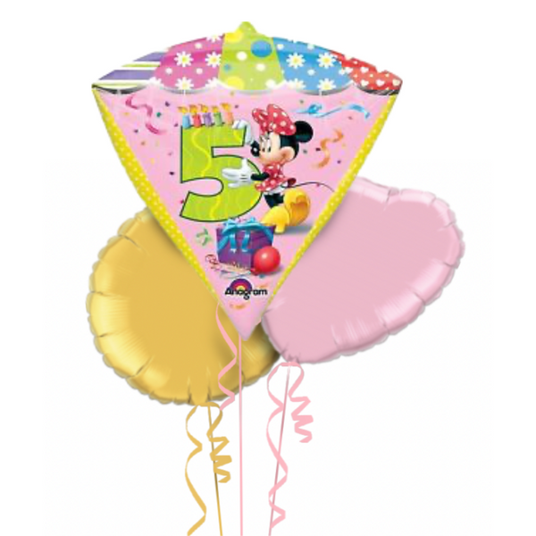 Happy 5th Birthday Minnie Mouse Balloon Bouquet