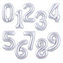 Large Silver Number Balloon