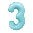 Large Pale Blue Number Balloon
