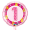 1st Birthday Teddy Bears Pink Balloon Bouquet