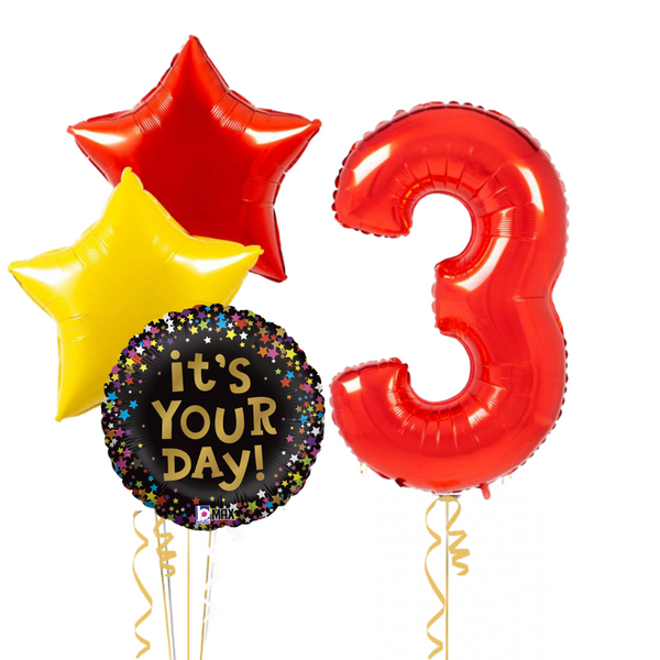 It's Your Day Red Birthday Set Foil Balloons (one number)