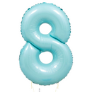 Large Pale Blue Number Balloon