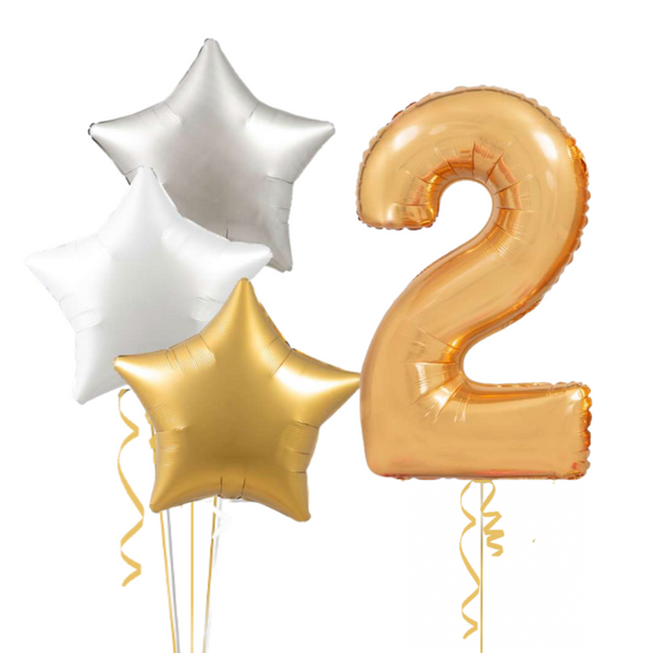 Classy Gold Birthday Set Foil Balloons (one number)