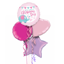 Christening Pink Elephant  Foil Balloon Bouquet