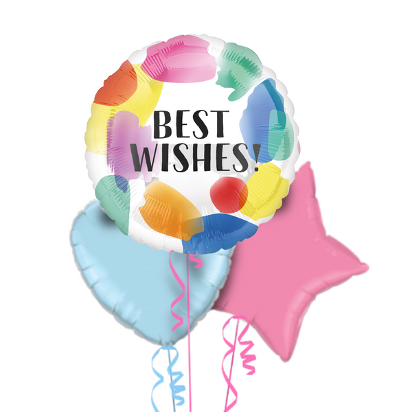Best Wishes! Painted Swoosh Balloon Bouquet