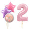 Pale Pink Cake Birthday Set Foil Balloons (one number)