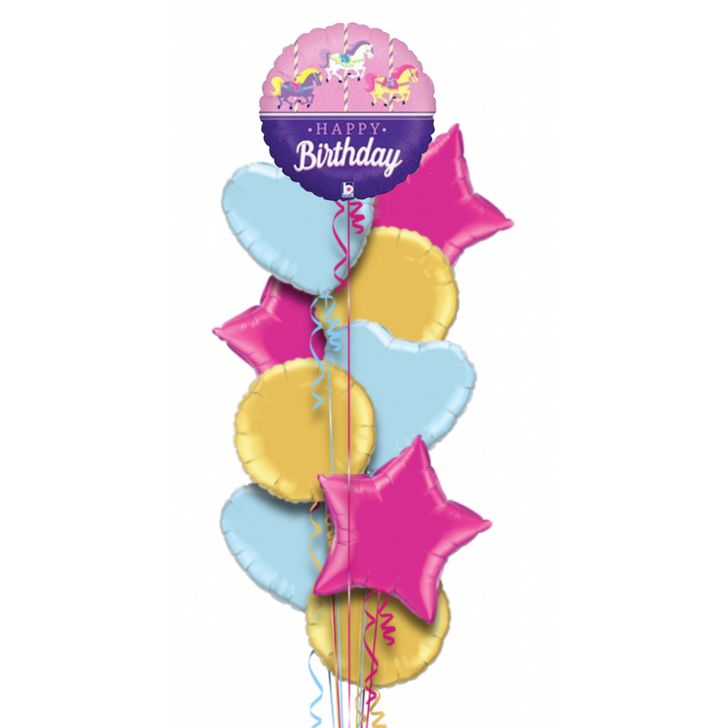 Happy Birthday Horse Carousel Balloon Bouquet