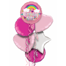 Birthday Girl Pink & Rainbow Balloon Bouquet
