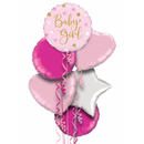 Sparkling Pink Baby Girl Balloon Bouquet