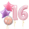 Pale Pink Cake Birthday Set Foil Balloons (two numbers)
