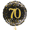 Happy 70th Birthday Black & Gold Balloon Bouquet