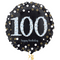 Happy 100th Birthday Black & Gold Holographic Balloon Bouquet