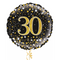 Happy 30th Birthday Black & Gold Holographic Balloon Bouquet