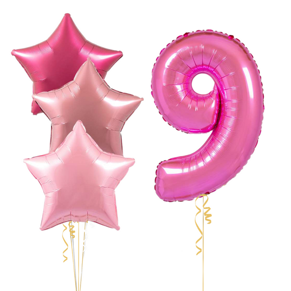 Pink Party Birthday Set Foil Balloons (one number)