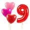 Red Delight Birthday Set Foil Balloons (one number)