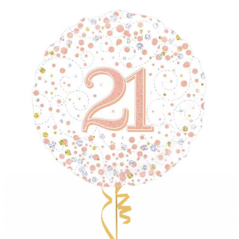Happy 21st Birthday Rose Gold Balloon Bouquet
