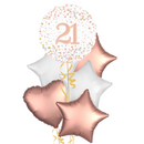 Happy 21st Birthday Rose Gold Balloon Bouquet