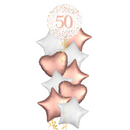 Happy 50th Birthday Rose Gold Balloon Bouquet