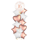 Happy 16th Birthday Rose Gold Balloon Bouquet