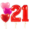 Red Delight Birthday Set Foil Balloons (two numbers)