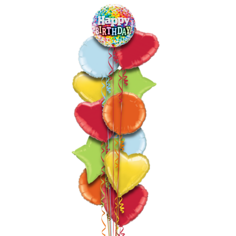 Colourful Happy Birthday Balloon Bouquet