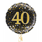 Happy 40th Birthday Black & Gold Holographic Balloon Bouquet