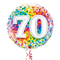 Happy 70th Birthday Rainbow Confetti Balloon Bouquet
