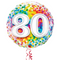 Happy 80th Birthday Rainbow Confetti Balloon Bouquet