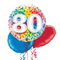 Happy 80th Birthday Rainbow Confetti Balloon Bouquet