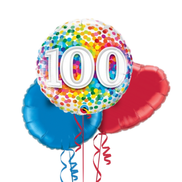 Happy 100th Birthday Confetti Balloon Bouquet