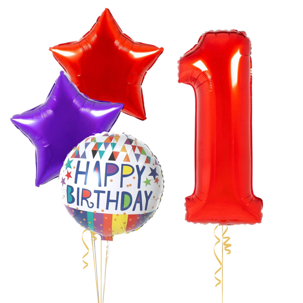 Colour Splash Birthday Set Foil Balloons (one number)