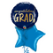 Happy Graduation Royal Blue and Gold Black Classy Balloon Bouquet