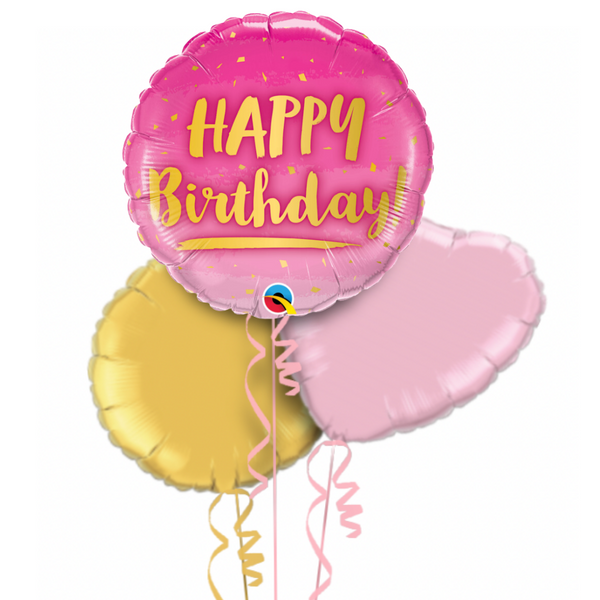 Happy Birthday Cute Pink Balloon Bouquet