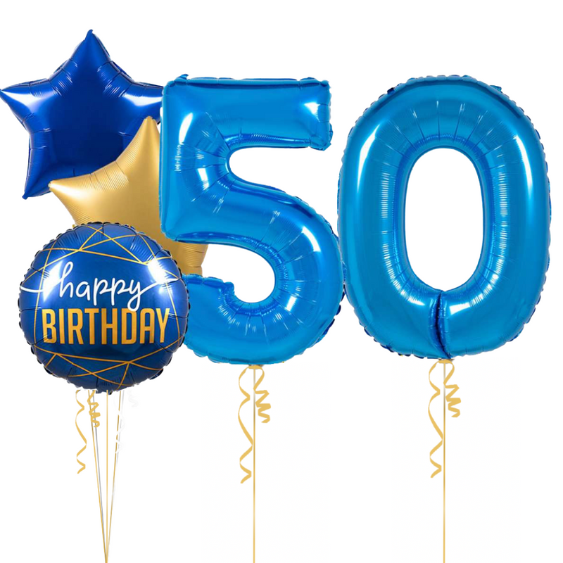 Sapphire Blue Birthday Set Foil Balloons (two numbers)