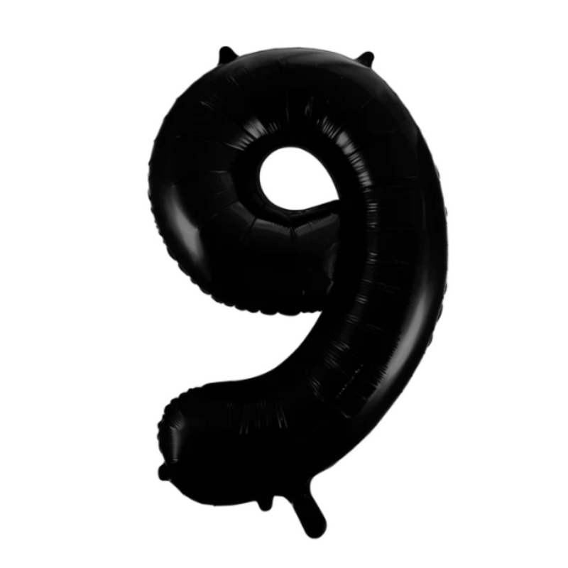 Black Number Large Shape Balloon