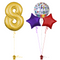 Gold 8th Birthday Balloon Bouquet Set