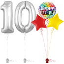 Silver 10th Birthday Balloon Bouquet Set