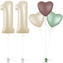 Cream 11th Birthday Balloon Bouquet Set