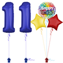 Royal Blue 11th Birthday Balloon Bouquet Set