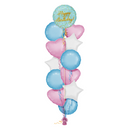 Blue and Gold Sparkles Happy Birthday Balloon Bouquet