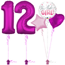 Hot Pink 12th Birthday Balloon Bouquet Set