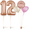 Rose Gold 12th Birthday Balloon Bouquet Set