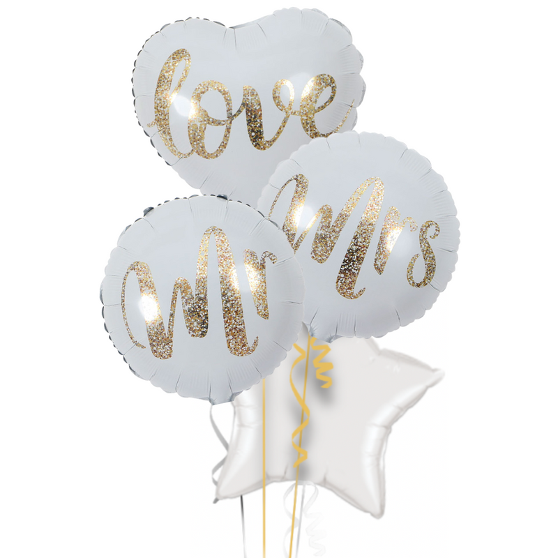 Mr and Mrs Wedding Balloon Bouquet