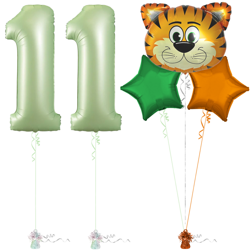 Olive Green 11th Birthday Balloon Bouquet Set