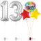 Silver 13th Birthday Balloon Bouquet Set