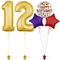 Gold 12th Birthday Balloon Bouquet Set