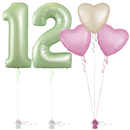 Olive Green 12th Birthday Balloon Bouquet Set