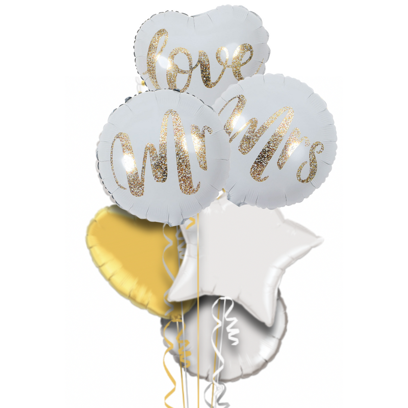 Mr and Mrs Wedding Balloon Bouquet